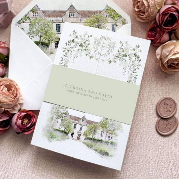 Elegant Gatefold Wedding Invitations