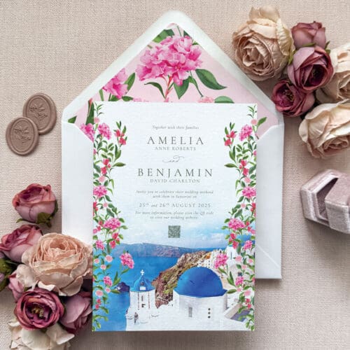 Santorini Destination Wedding Invitation