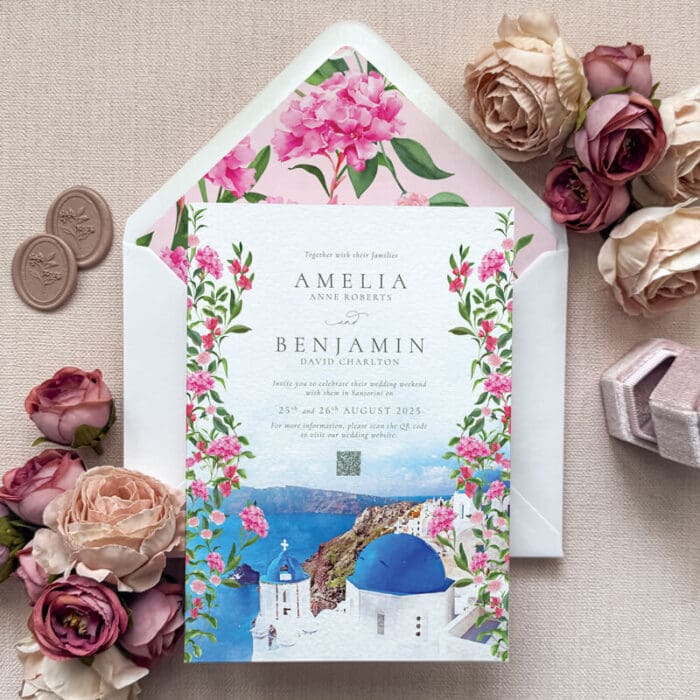 Santorini Destination Wedding Invitation