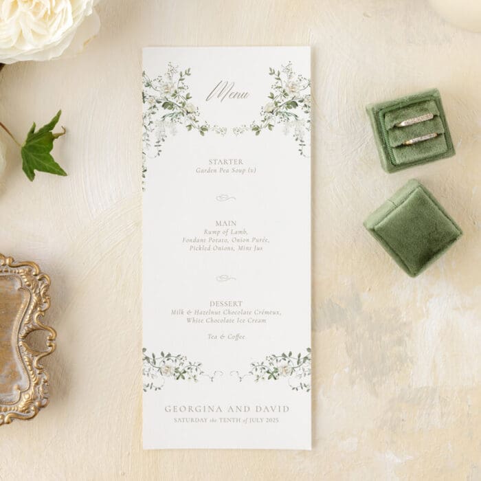 Elegant Wedding Menu Cards