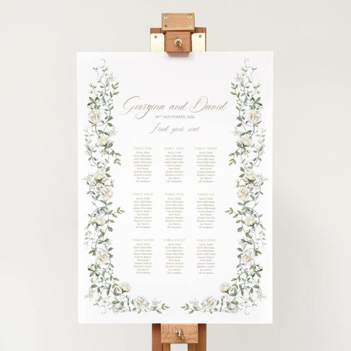 Elegant Wedding Table Seating Plan