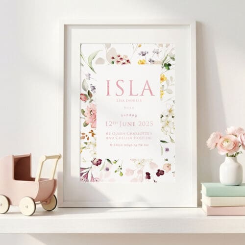 Personalised Baby Girl Print