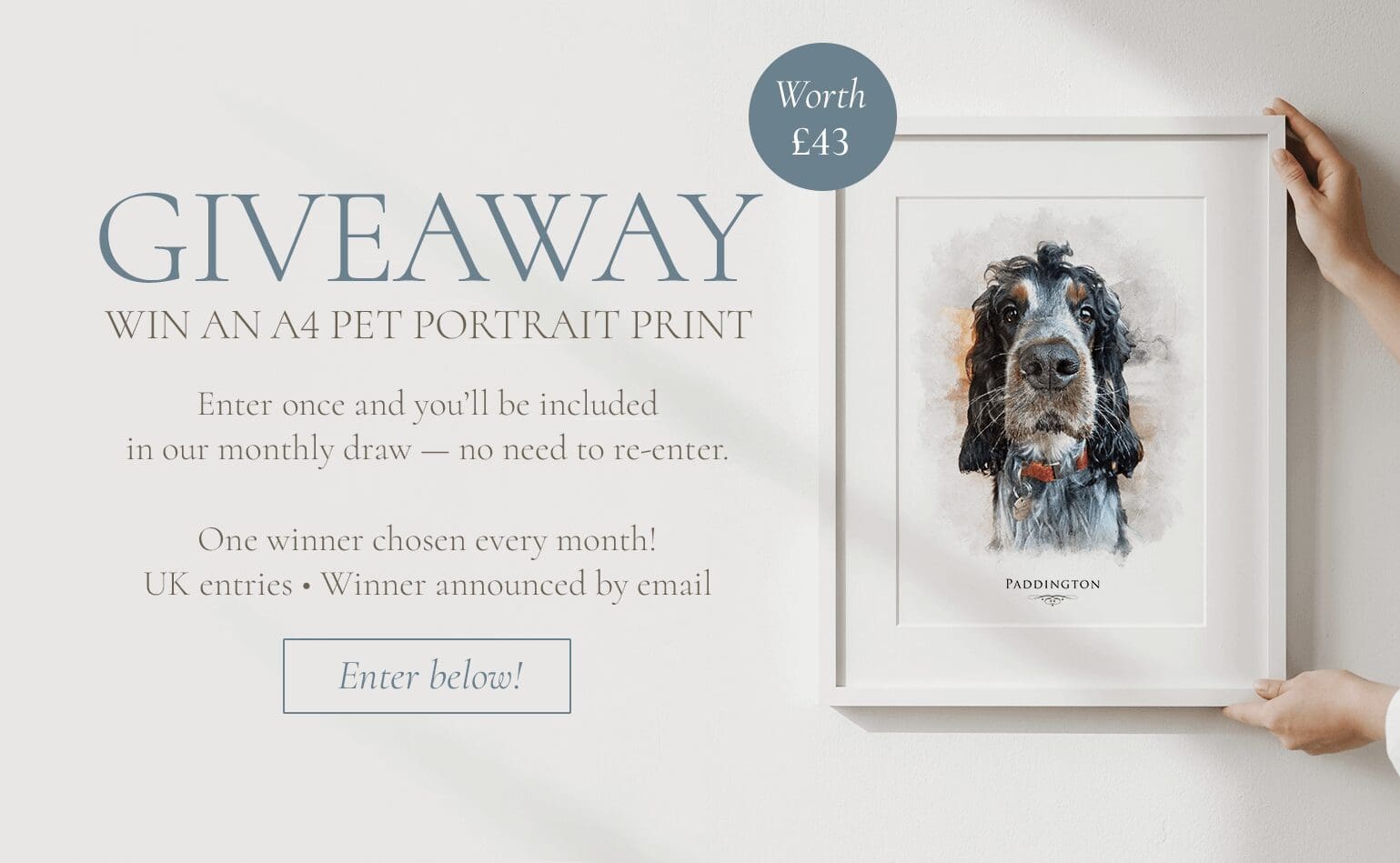 giveaway pet portrait