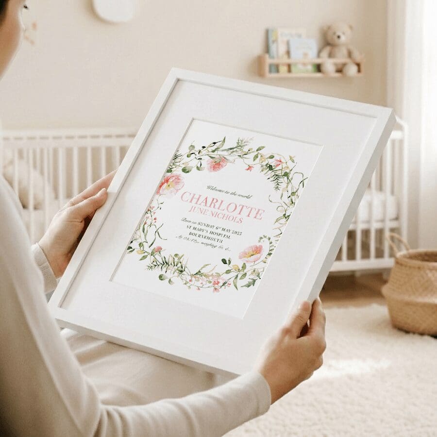 Personalised Pretty Floral Girls Baby Print - Image 2