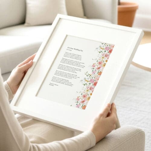 Pretty Wedding Ceremony Poem Print Gift