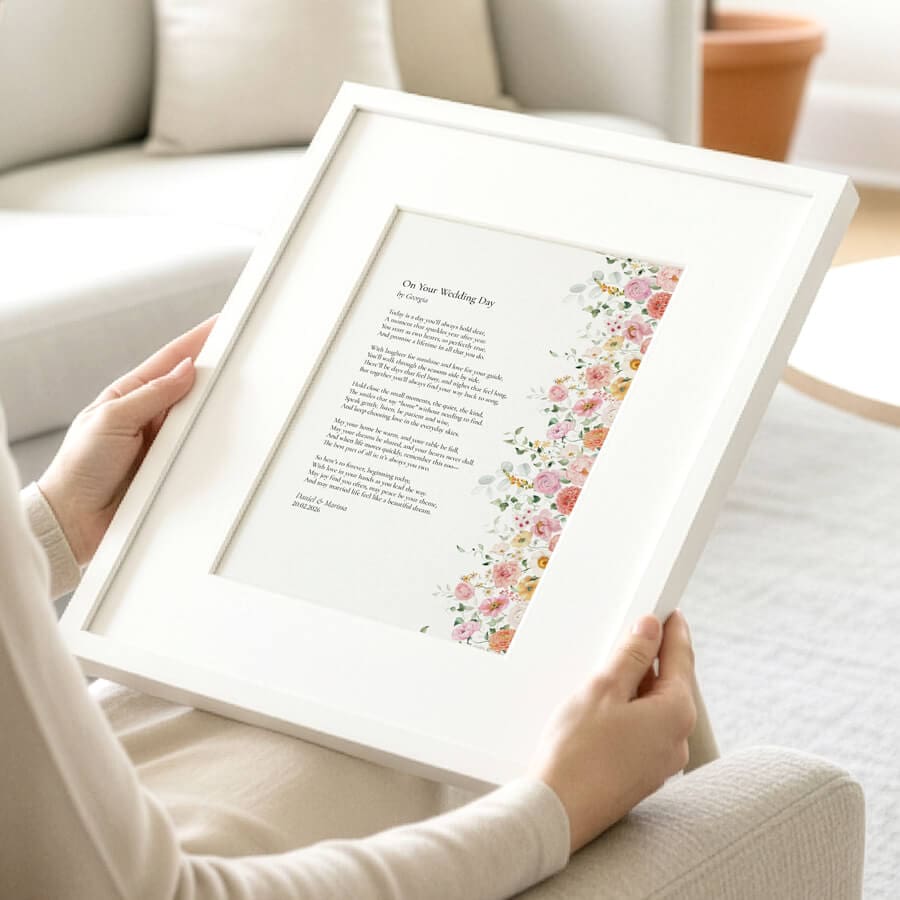 Pretty Wedding Ceremony Poem Print Gift