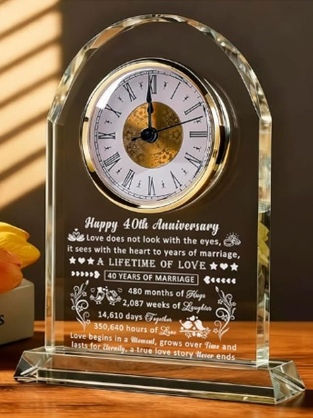 40th Anniversary Wedding Clock Gifts
