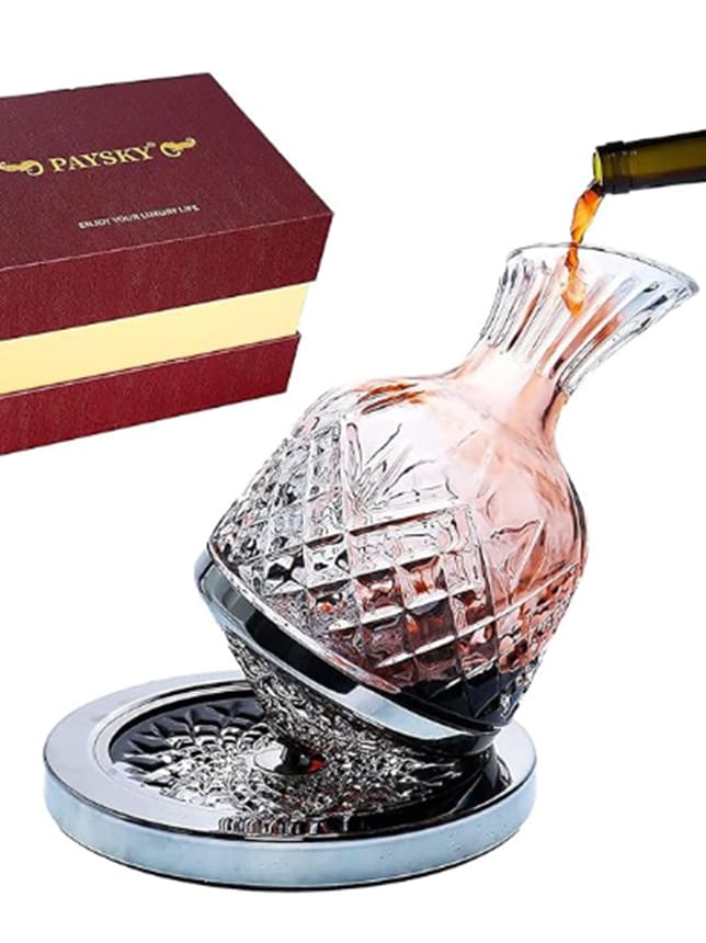 spinning wine decanter 40th anniversary idea