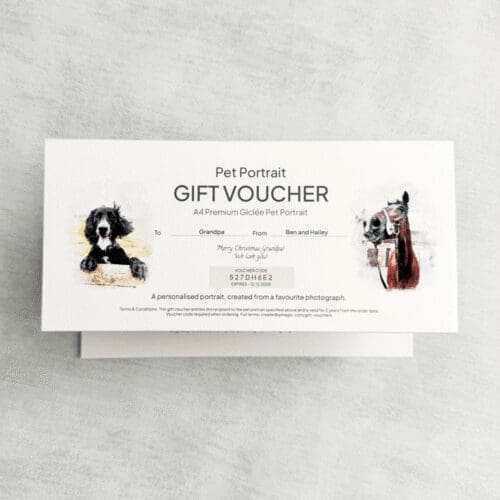 pet portrait gift voucher